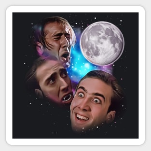 Nic Cage Howl at the Moon Sticker